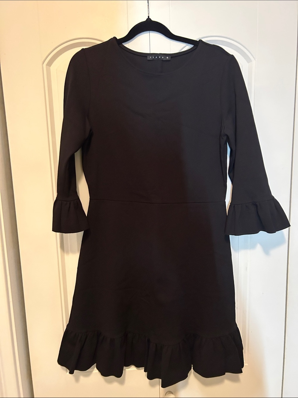 Tiana B. Black Ruffle Sleeve Shift Dress
